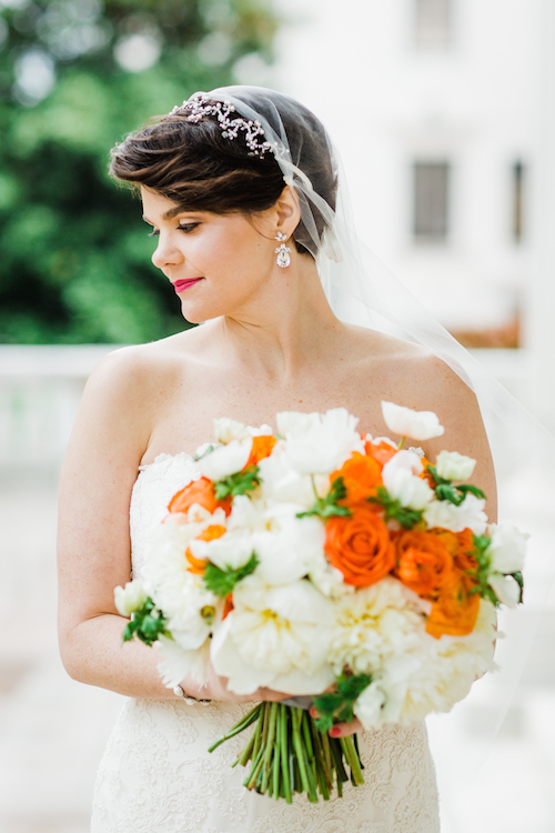 Orange Wedding Inspiration, Bridal Bouquet, Wedding Planner Bright Occasions Emily Clack Photography