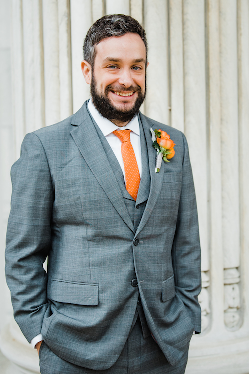 Orange Wedding Inspiration, Groom, Wedding Planner Bright Occasions, Emily Clack Photography