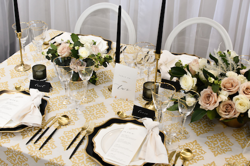 White, Black and Gold Holiday Party Inspiration, DC Event Planner Bright Occasions, Photography by Mary Elizabeth Creative, Relish Catering