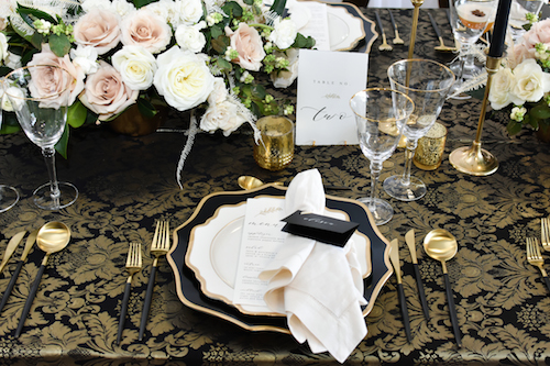 Black, White and Gold Holiday Party Inspiration, DC Event Planner Bright Occasions, Photography by Mary Elizabeth Creative, Relish Catering